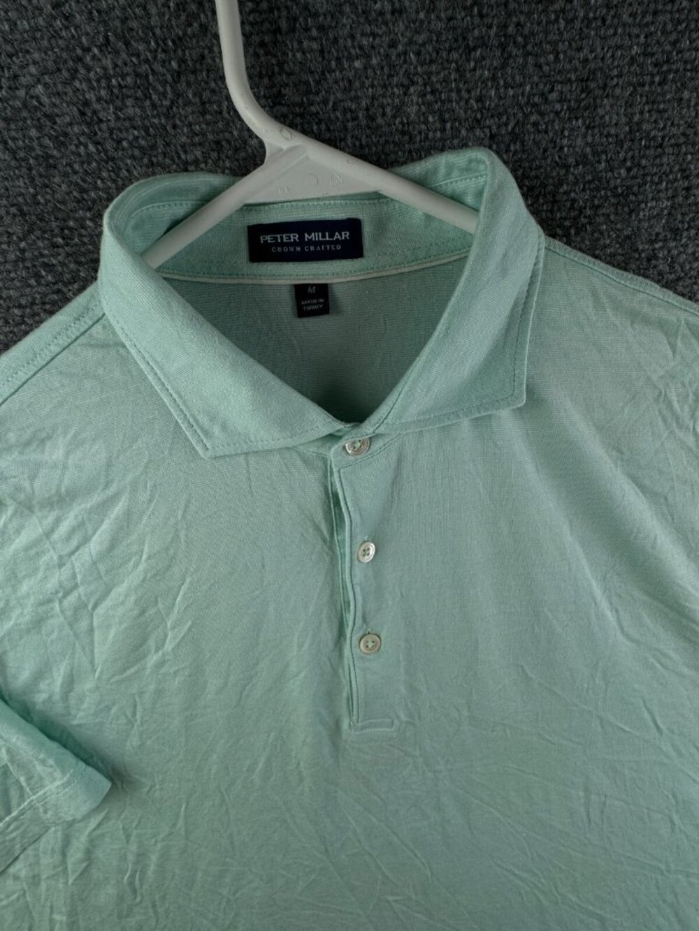 PETER MILLAR Crown Crafted Men Short Sleeve Golf Polo Shirt Green Medium - Picture 7 of 11